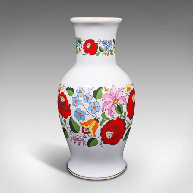 1980s 1980s Large Vintage Hungarian Ceramic Flower Vase For Sale - Image 5 of 13