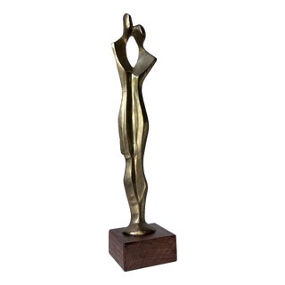 Abstract Bronze Statue of an Odalisque Couple, 1970s For Sale