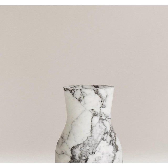Contemporary Rain Vase in Arabescato Marble by Paloma Editions For Sale - Image 3 of 8