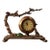 Vintage Bronze Table Clock Jeweled Bird & Dog Sculptural Desk Timepiece 4.3" For Sale