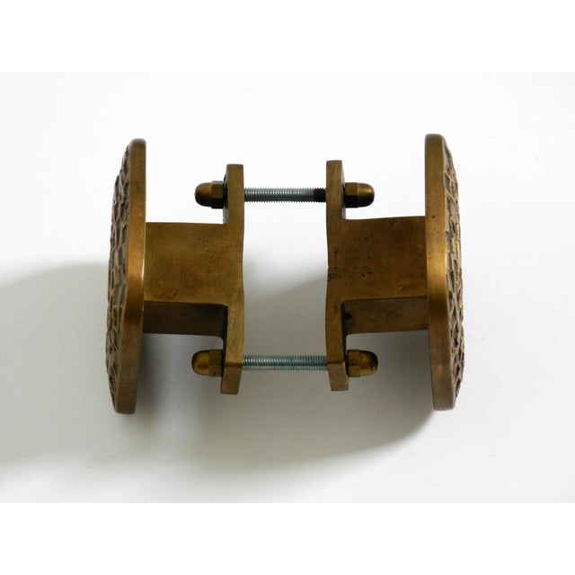 Metal Mid-Century Modern Double-Sided Door Handles in Heavy Bronze, 1960s, Set of 2 For Sale - Image 7 of 18