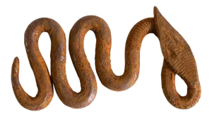 Vintage African Iron Head to Side Snake