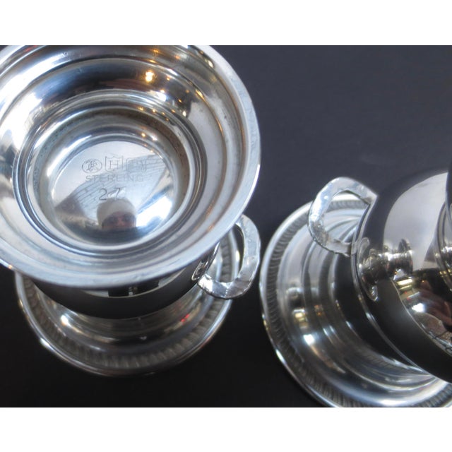 Sterling Silver classic urns for the table service, holding toothpicks, or condiments. Mid-century service with also meant...