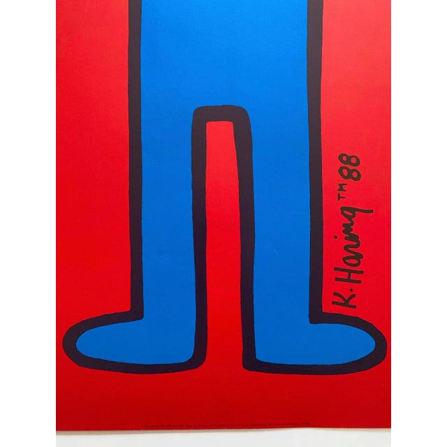 Red Keith Haring Estate Vintage 1991 Pop Art Lithograph Print Poster " Radiant Baby " 1989 For Sale - Image 8 of 11