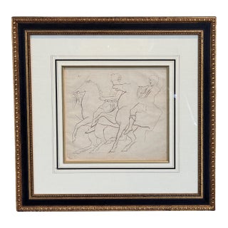 19th Century Horse and Rider Engraving For Sale