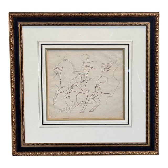 19th Century Horse and Rider Engraving For Sale