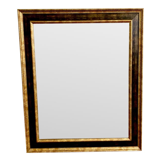 Vintage Large Framed Rectangular Wall Mirror For Sale