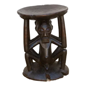 Tribal Songye Figwal Carved Stool
