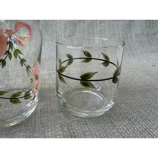 Vintage Hand Painted Bedside Carafe & Cup Set For Sale - Image 10 of 14