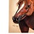 Brown Hand-Painted Equestrian Horse Portrait on Board, Signed B. My, Mid-Century For Sale - Image 8 of 8