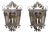 1920s French Iron Three-Light Lanterns with Scrolling Motifs and Foliage - a Pair For Sale
