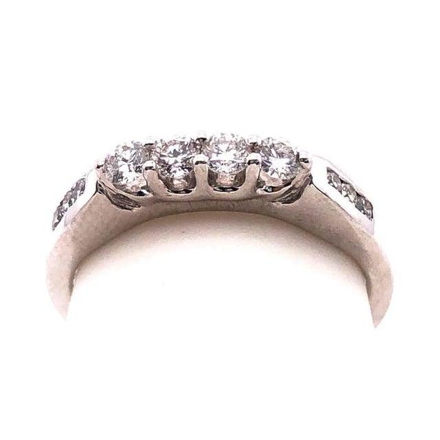 14 Karat White Gold Fashion Wedding Bridal Band Ring With Diamonds For Sale - Image 10 of 11
