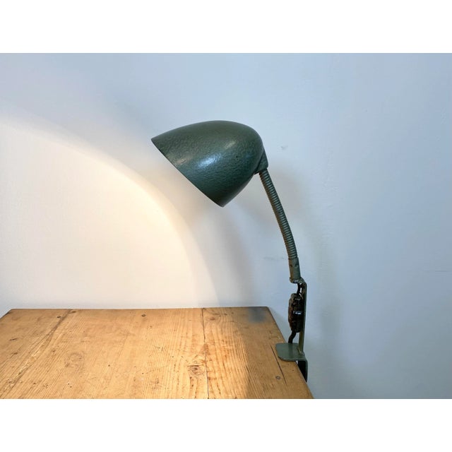 Green Industrial Bakelite Gooseneck Table Lamp, 1960s For Sale - Image 15 of 17