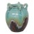 Ceramic Pottery Vase Turquoise Celadon Drip Crackle Glaze 5 Handled Jug 4861b For Sale