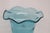 Turquoise Aqua Blue Vase Hand Blown Sculpted Art Glass With Ruffled Edge 4755b For Sale - Image 4 of 11