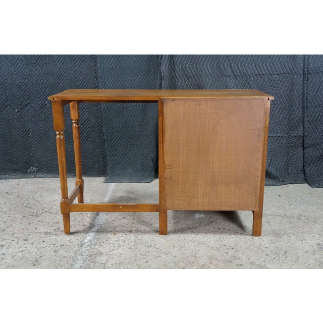 Vintage Early American Colonial Style Solid Maple Country Kneehole Desk 44" For Sale - Image 15 of 18