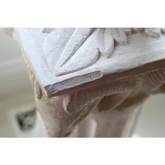 1970s Rams Head Neoclassical Furniture Pedestal Column Plant Stand White For Sale - Image 11 of 12