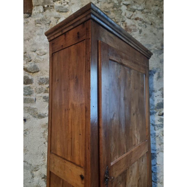 Antique French Cherrywood Bonnetière Linen Cabinet For Sale - Image 6 of 18