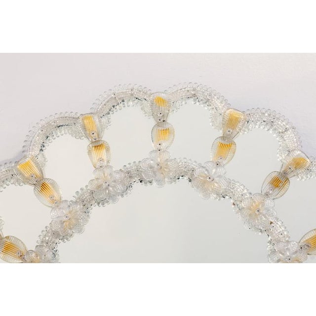 Gold Vintage Venetian Oval Shaped Mirror, 1960 For Sale - Image 8 of 12