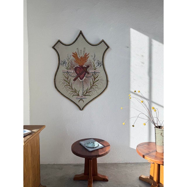 Large Sacred Heart Church Coat of Arms, 1960s For Sale - Image 6 of 18