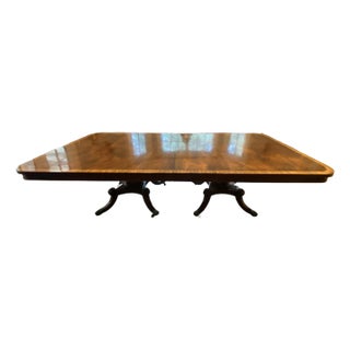 Burton Ching Regency-Style Crossbanded Mahogany Dining Table For Sale