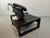 1970s Brutalist Black Leather Armchair with Black Wooden and Metal Chrome Frame by Sonja Wasseur, Netherlands, 1970s For Sale - Image 5 of 18