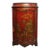 Red Lacquered Corner Cabinet with Chinoiserie Decoration, French Circa 1860 For Sale