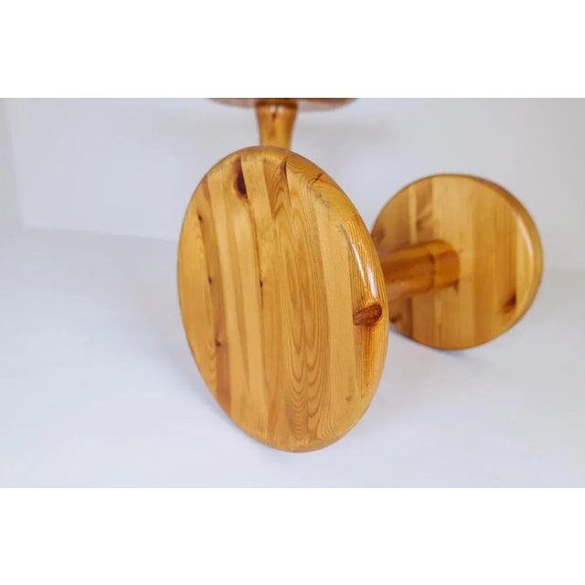 Brown Scandinavian Modern Pine Stools, Sweden, 1970s, Set of 2 For Sale - Image 8 of 16