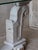 White Antique Baroque Marble Console Table with Glass Top For Sale - Image 8 of 16