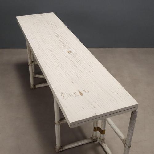 Bleached Wood Console and Chair, 1980s, Set of 2 For Sale - Image 6 of 15