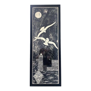 1960s Mies Van Der Rohe-Ism, From One-Hundred Views of Chicago Woodcut Bronislaw M Bak For Sale