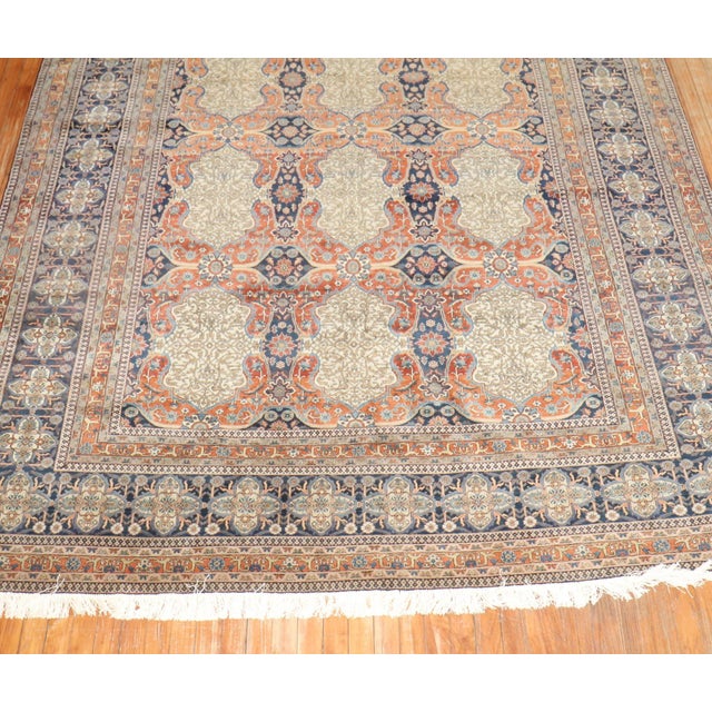 Zabihi Collection 19th Century Museum Caliber Mohtasham Kashan Rug For Sale - Image 11 of 12
