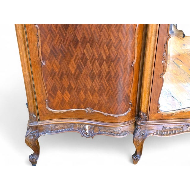 Early 1900s Triple Width Walnut Louis XV French Style Armoire. For Sale - Image 10 of 18