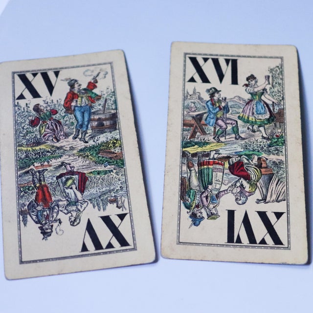 Antique Austrian Josef Glanz Industrie Und Glück Tarock Playing Cards, Vienna, Circa 1880s For Sale - Image 12 of 18