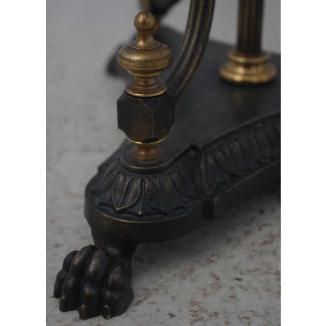Maitland Smith Neoclassical Swan Form Glass Top Pedestal For Sale - Image 9 of 11