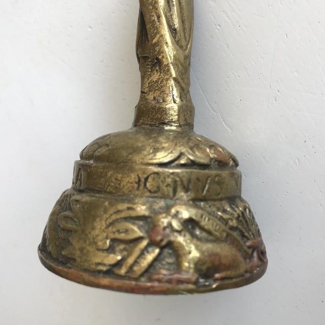 Metal Antique Victorian Brass Bell with Figures, 19th Century For Sale - Image 7 of 18