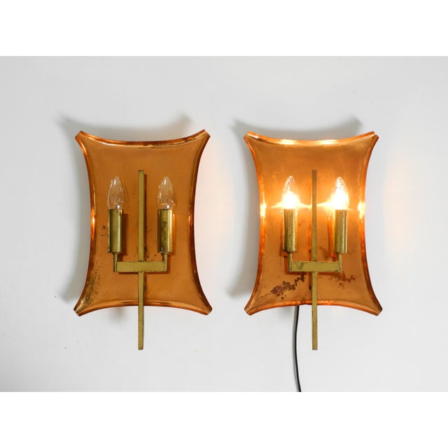 1950s Large Mid-Century Church Wall Lamps in Copper and Brass, 1950s, Set of 2 For Sale - Image 5 of 18