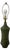 1980s Lee Rosen Mid-Century Ceramic Green Glaze Table Lamp For Sale