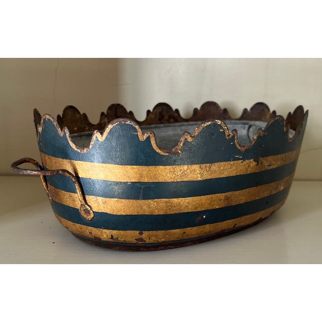 Antique Early 19th Century French Tole Monteith or Jardiniere Cachepot For Sale - Image 4 of 15