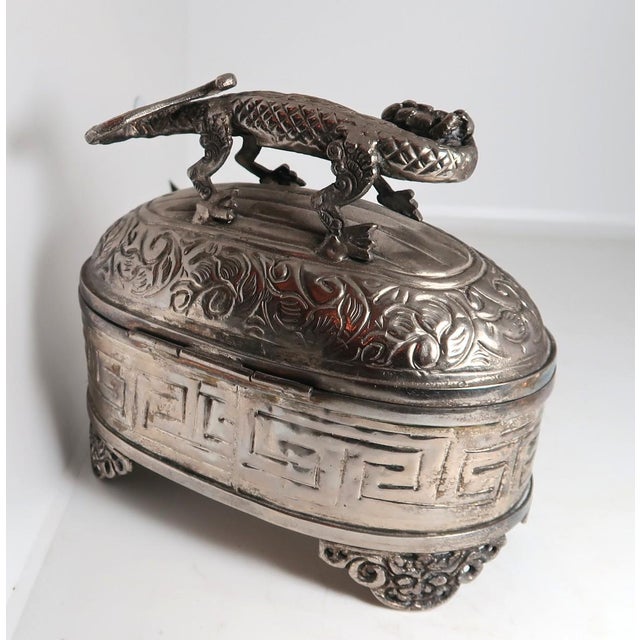Mixed Metal Larger Size Dragon Trinket Box or Dresser Box or Jewelry Box For Sale In Miami - Image 6 of 13