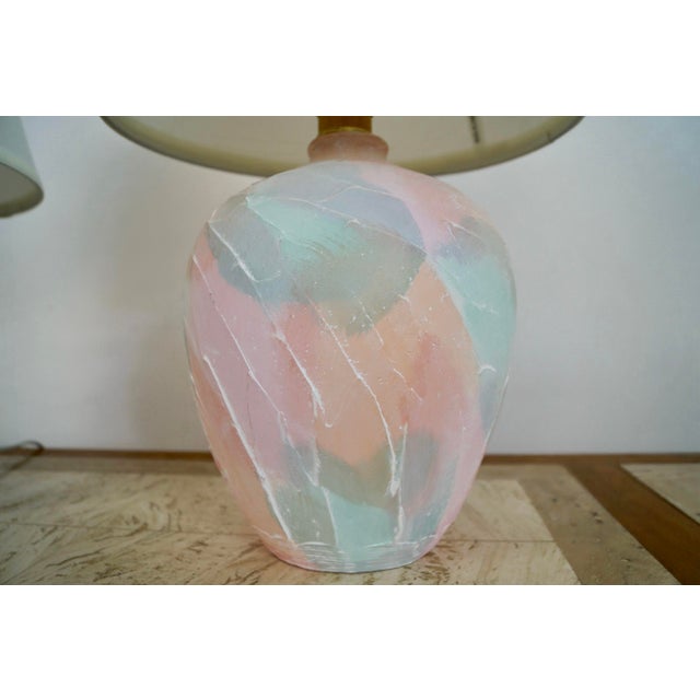 Sculpture Materials 1980’s Hollywood Regency Pastel Table Lamps - A Pair For Sale - Image 7 of 12