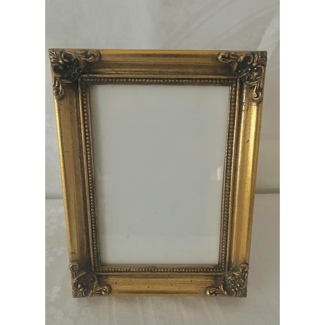 Vintage Carr Gold Gilt Style Baroque-Style Wood Picture Frame 5 X 7” With Velvet Easel Back. For Sale In Denver - Image 6 of 13
