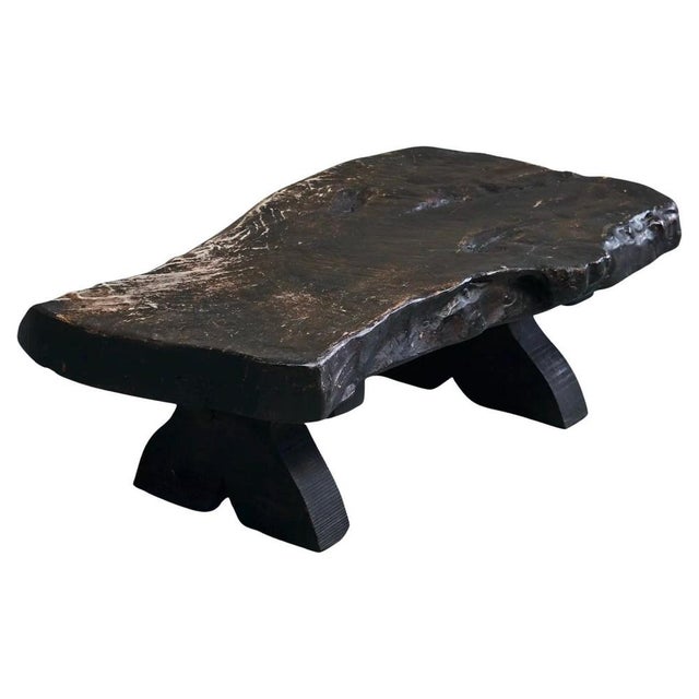 Sculptural Live Edge Coffee Table in Dark Stained Wood Europe 1960s, 1950s For Sale - Image 15 of 15