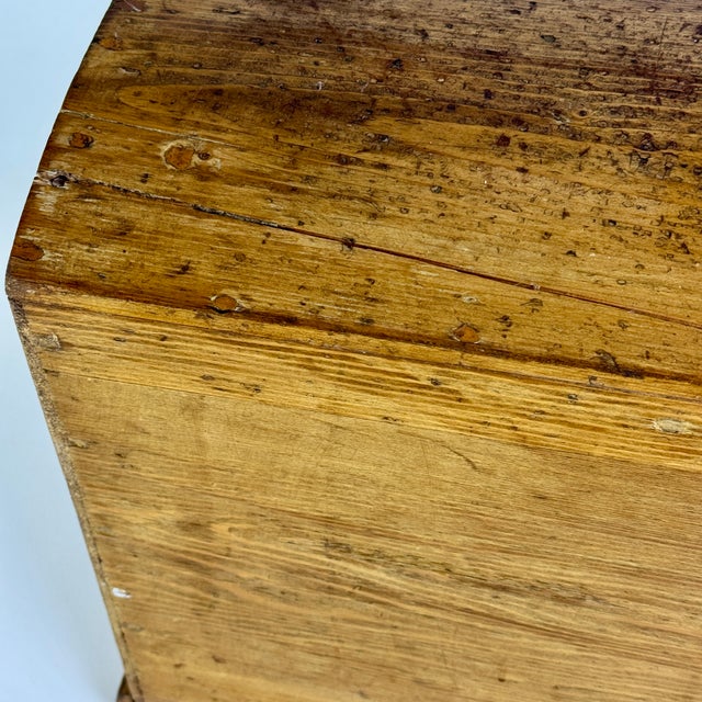 Antique Wooden Two Drawer Tabletop Cabinet With Dome Treasure Chest Top in Golden Brown For Sale - Image 13 of 16