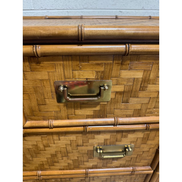 1970s Boho Dixie Furniture Campaign Parquet Dresser For Sale - Image 5 of 9