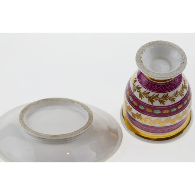 French Porcelain Teacup and Saucer, Set of 2 For Sale - Image 5 of 6