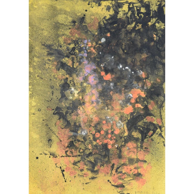 Hans Werner Kirchner, Abstraction (Black & Red Against Green), 1961, Watercolor For Sale - Image 11 of 11