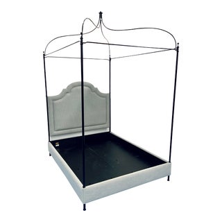 John Richard Modern Colonial Campaign Canopy Queen Bed For Sale