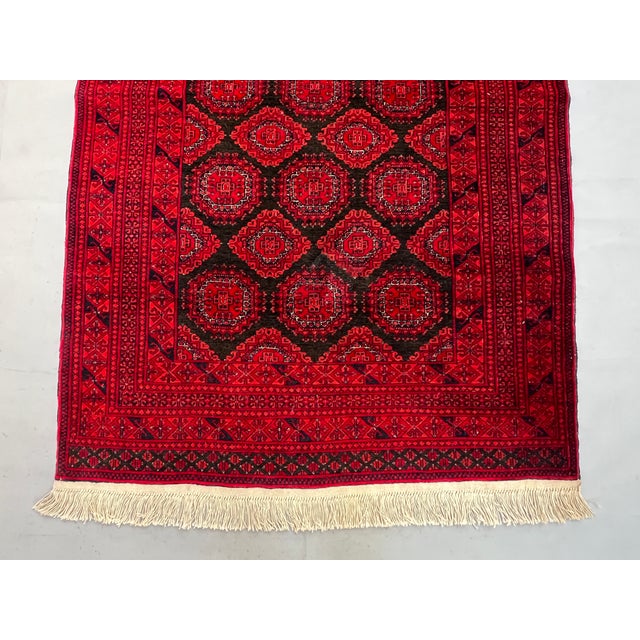 2000 - 2009 Vintage Afghan Ersari Turkmen Bokhara Gul Rug - 6'3" X 4'0" For Sale - Image 5 of 13