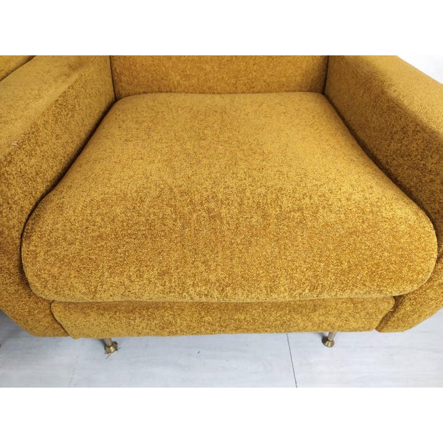 Set of Vintage Mustard Velvet Armchairs, 1960s For Sale - Image 12 of 18